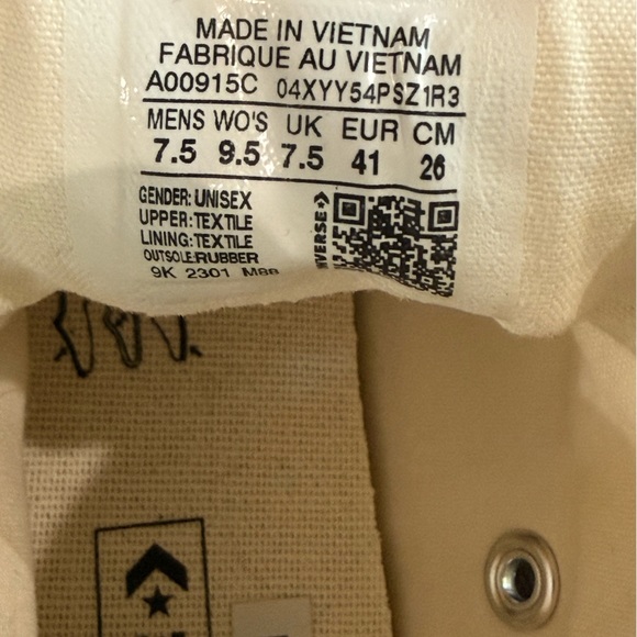 CONVERSE CHUCK 70 PLUS HI TOP - EGRET/BLACK/EGRET - 7.5 W / 9.5 M - Picture 2 of 12